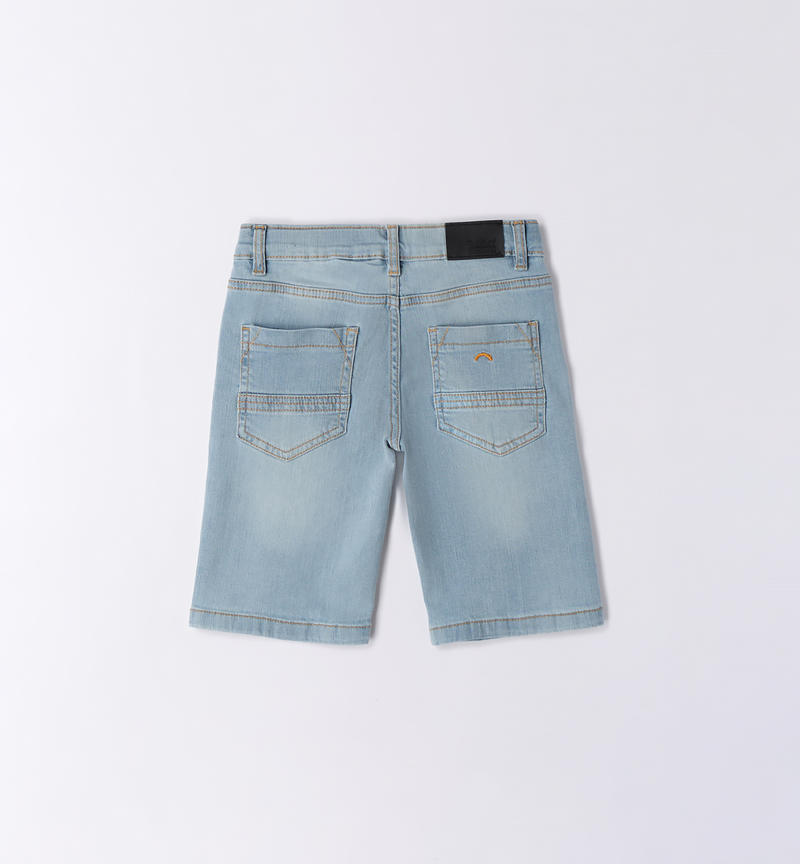 Sarabanda denim shorts for boys from 8 to 16 years BLU CHIARO LAVATO-7310