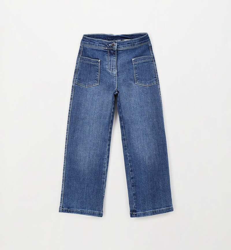 Wide-leg jeans for girls MEDIUM STONE WASHED -7000