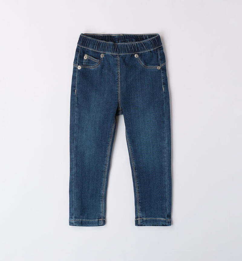 Girls' elasticated jeans STONE WASHED-7450