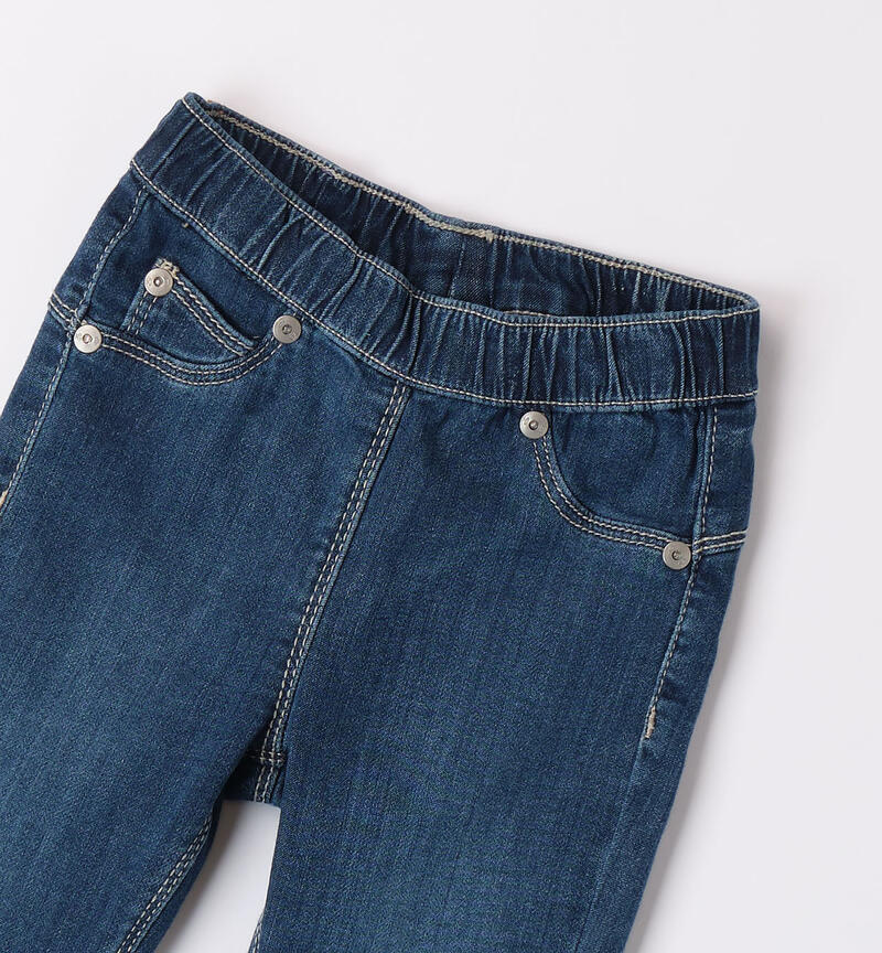 Girls' elasticated jeans STONE WASHED-7450