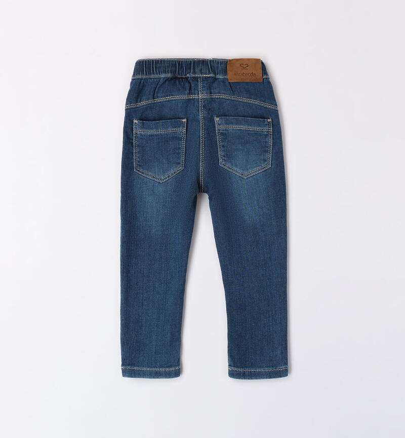 Girls' elasticated jeans STONE WASHED-7450
