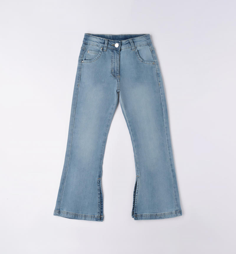 Sarabanda wide jeans for girls from 8 to 16 years BLU CHIARO LAVATO-7310