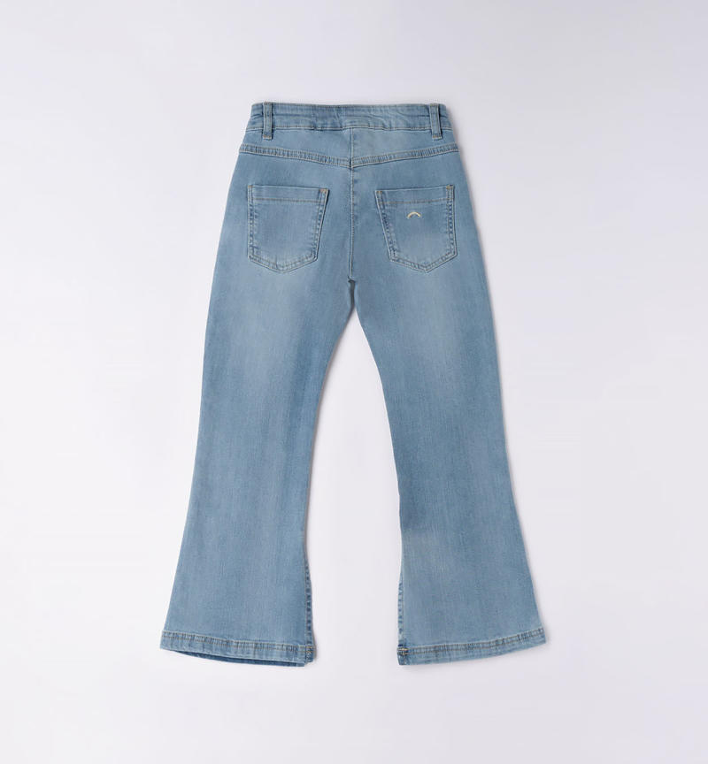 Sarabanda wide jeans for girls from 8 to 16 years BLU CHIARO LAVATO-7310