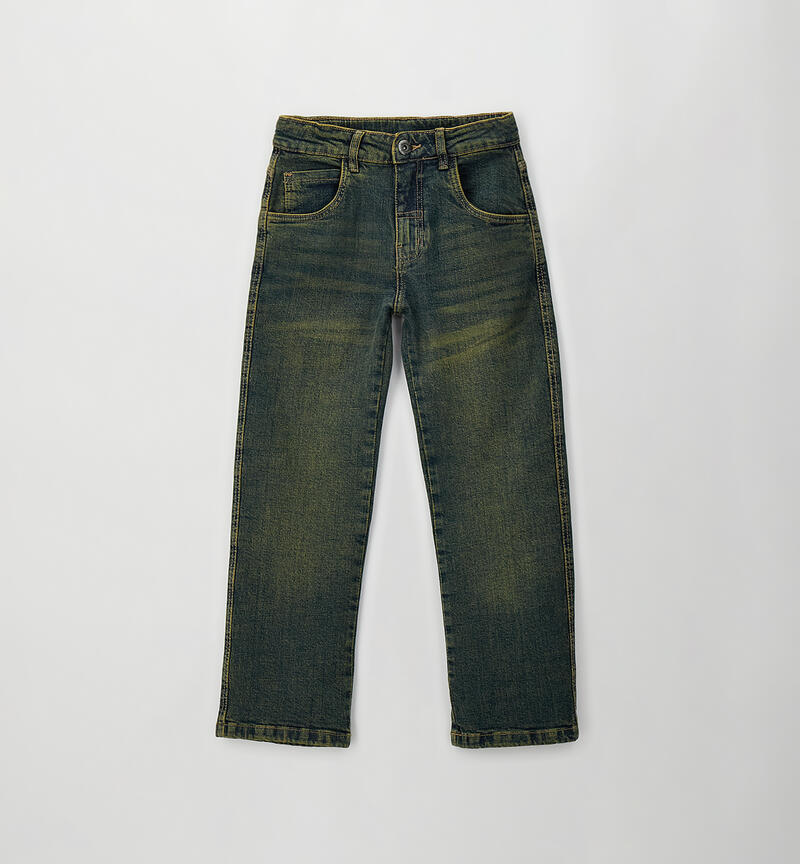 Sarabanda boy's jeans BLUE STONE WASH+OVERDYED BROWN-7920