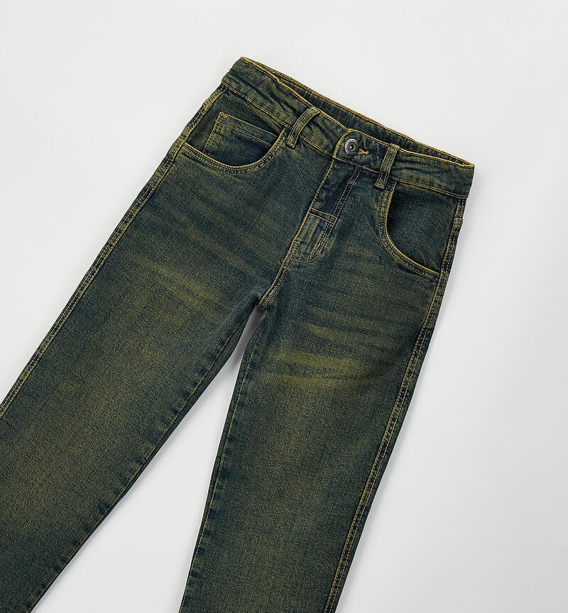 Sarabanda boy's jeans BLUE STONE WASH+OVERDYED BROWN-7920
