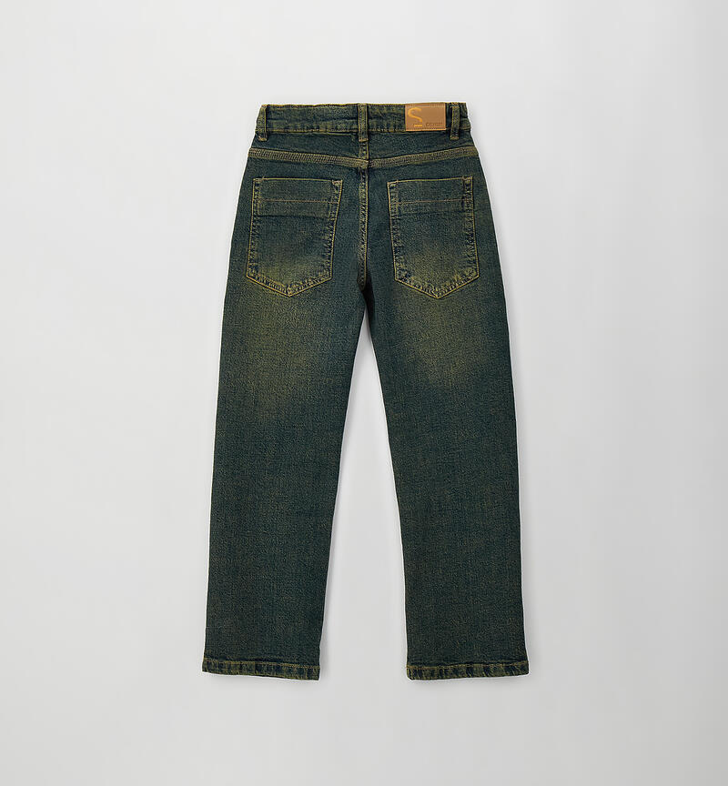 Sarabanda boy's jeans BLUE STONE WASH+OVERDYED BROWN-7920