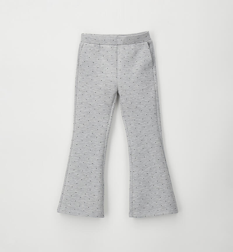Leggings a campana per bambina GRIGIO MELANGE-8992