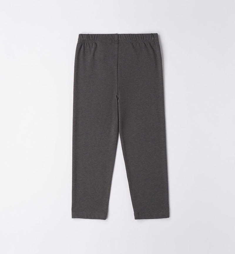 Sarabanda short leggings for girls from 8 to 16 years GRIGIO MELANGE SCURO-8994