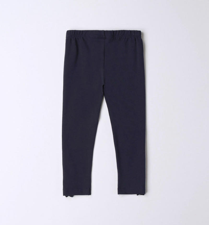 Sarabanda leggings with ruffles for girls from 9 months to 8 years NAVY-3854