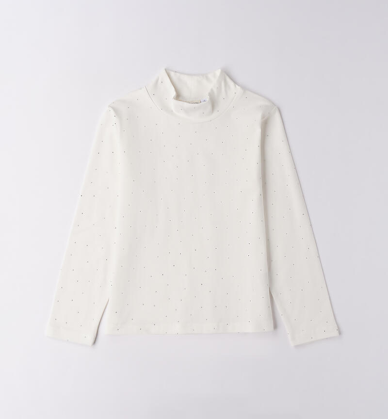 Mock-neck top for girls PANNA-SILVER-6BUR