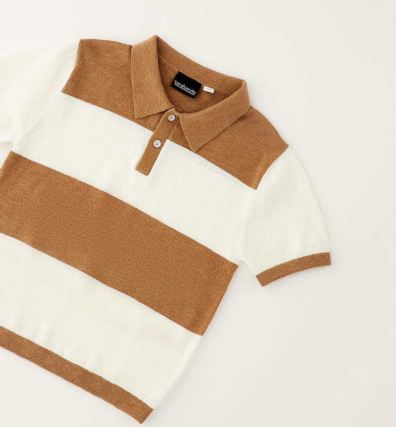 Maglia a righe bambino BEIGE-0729