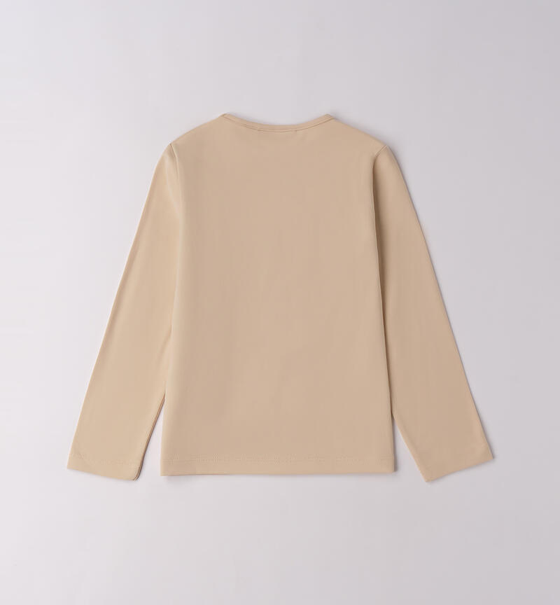 Maglia bambina con cuore BEIGE-0916