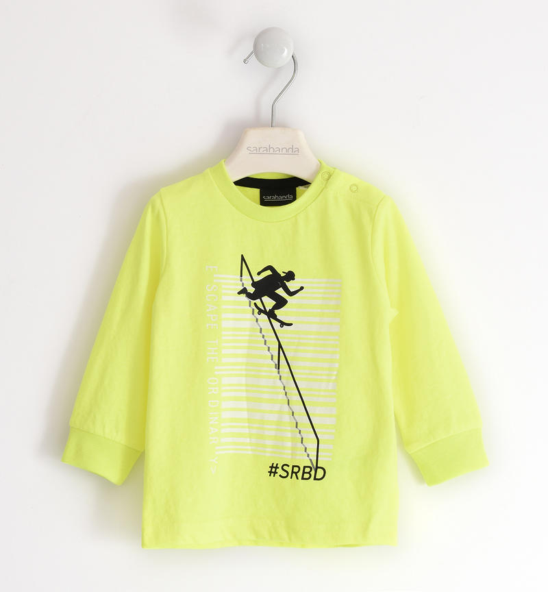 Maglia bambino mano pesca da 9 mesi a 8 anni Sarabanda GIALLO FLUO-1499