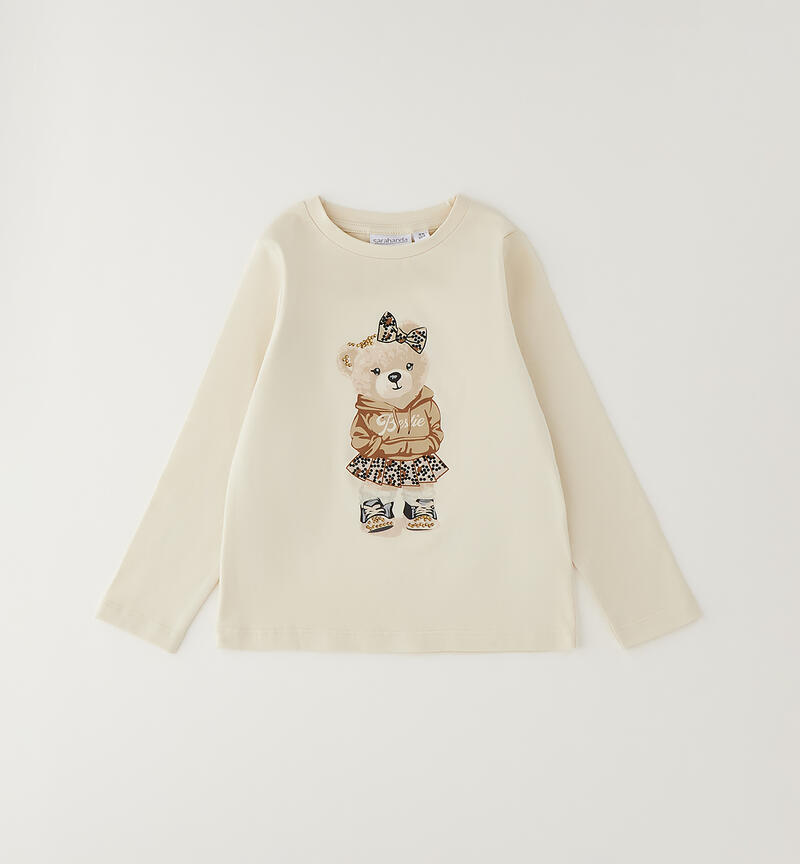 Maglia da bambina in cotone BEIGE-0151