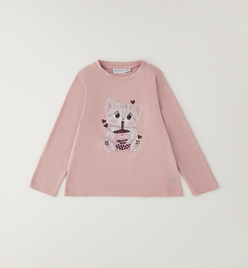 Maglia girocollo da bambina ROSA-3031