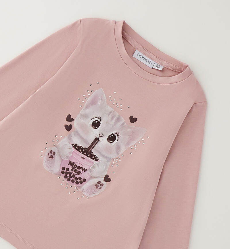 Maglia girocollo da bambina ROSA-3031