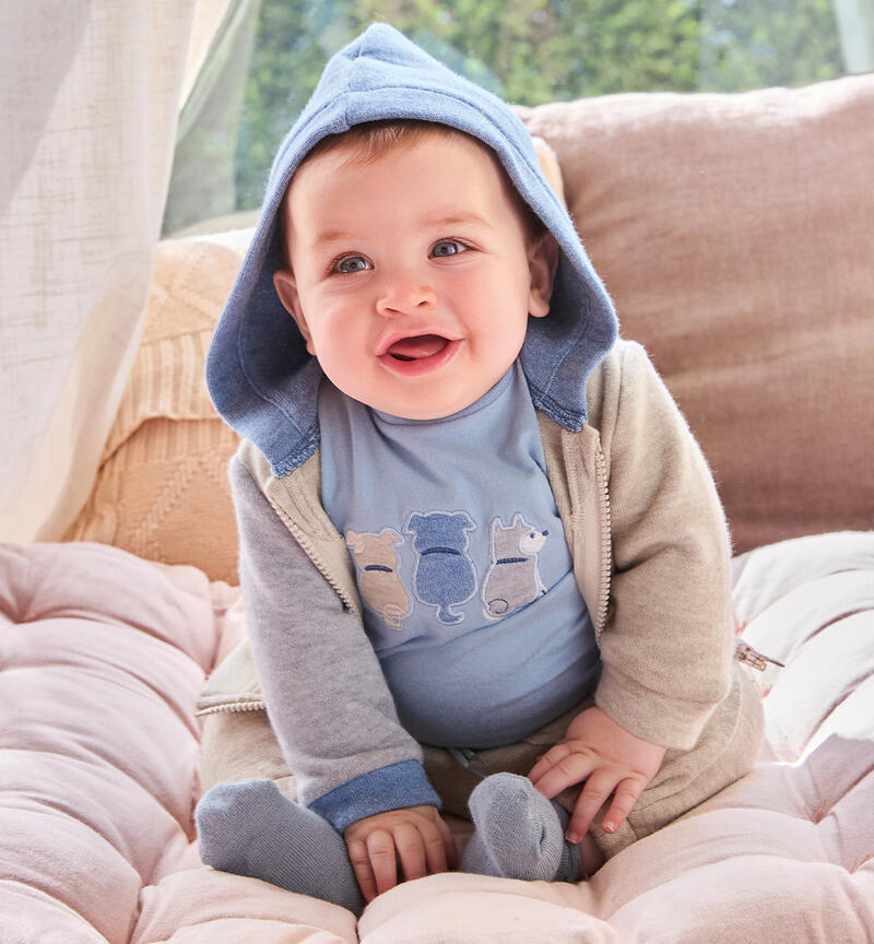Baby crewneck sweater L.BLUE-3964