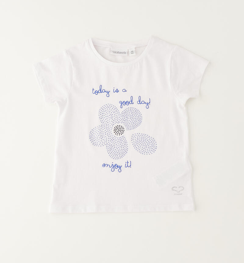 Maglia maniche corte bambina BIANCO-0113