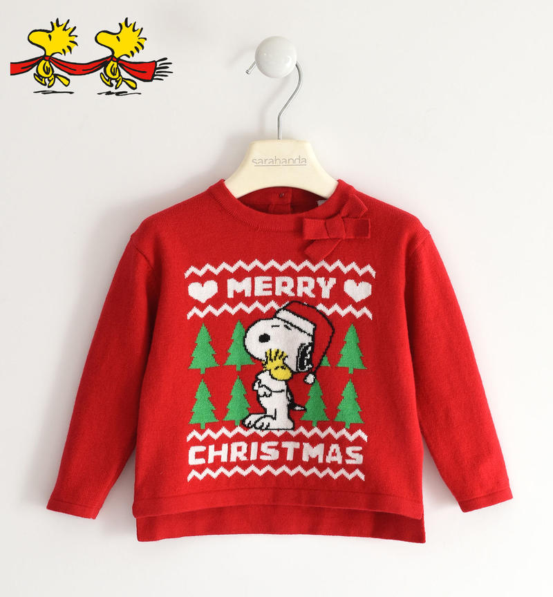 Maglia natalizia bambina capsule Peanuts da 9 mesi a 8 anni Sarabanda ROSSO-2253