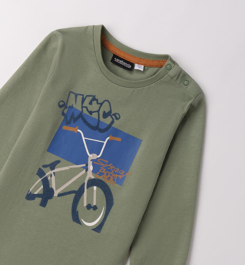 Maglia per bambino girocollo VERDE SALVIA-4921