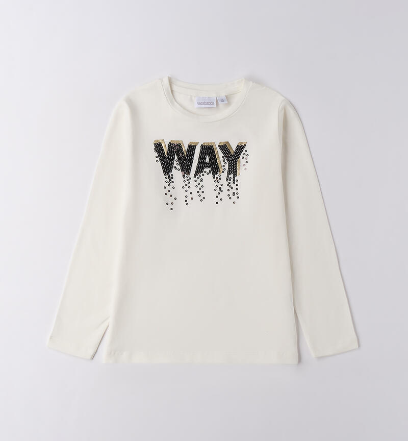 Maglia ragazza con scritta PANNA-0112