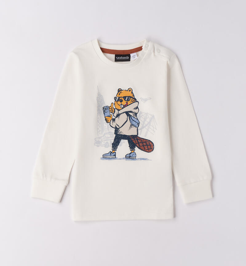 Maglietta 100% cotone bambino PANNA-0112