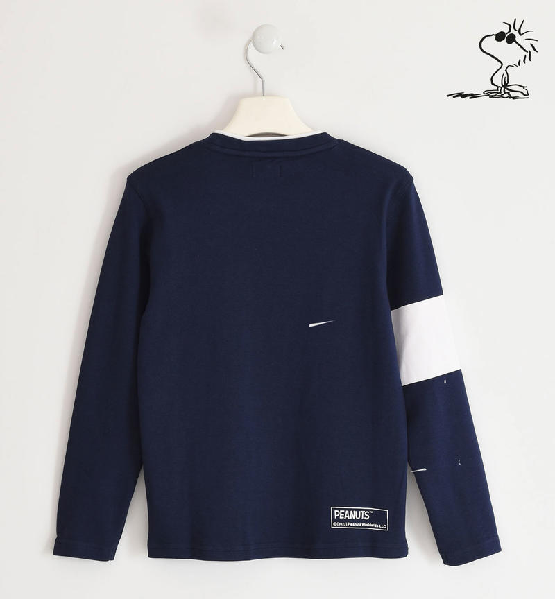 Maglietta 100% cotone Peanuts ragazzo da 8 a 16 anni Sarabanda NAVY-3854