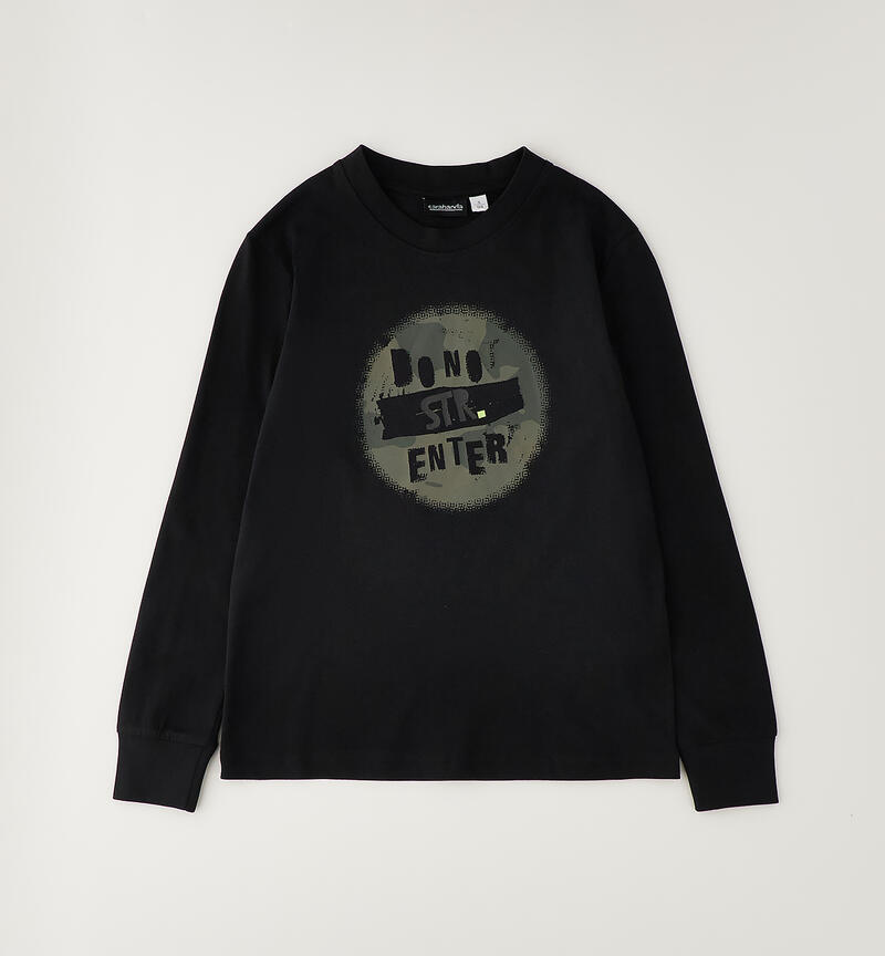 Maglietta 100% cotone per ragazzo NERO-0658