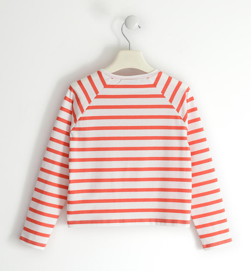 Sarabanda striped T-shirt for girls from 8 to 16 years ROSSO-2152