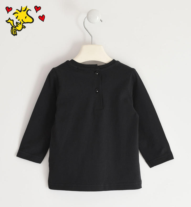 Maglietta bambina capsule Peanuts da 9 mesi a 8 anni Sarabanda NERO-0658