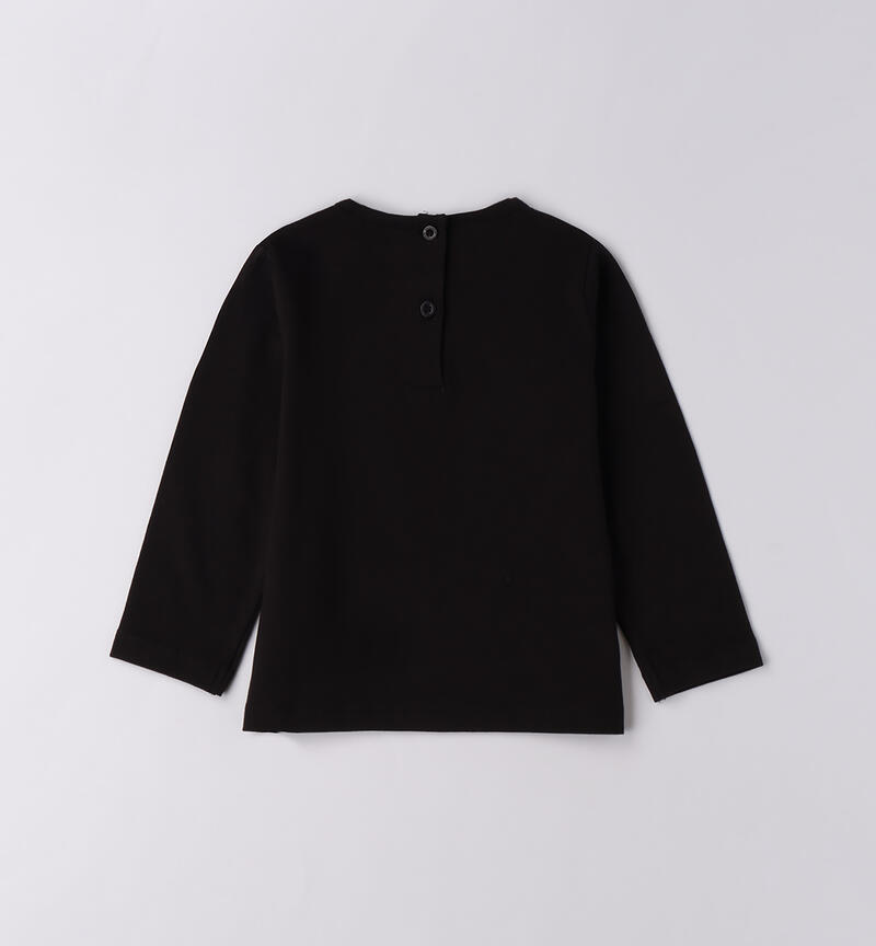 Maglietta bambina con fiocco NERO-0658