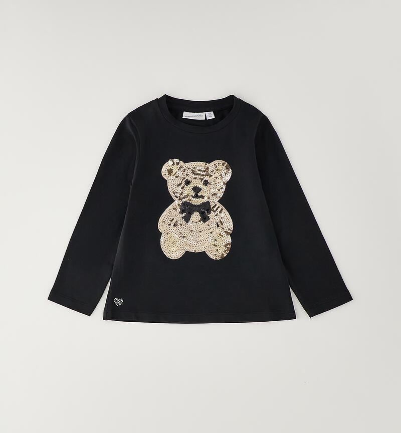 Girls' T-shirt with teddy bear NERO-0658