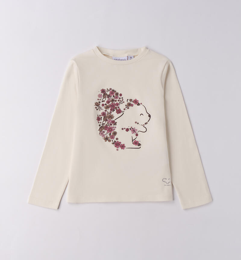 Maglietta bambina con stampa PANNA-0112