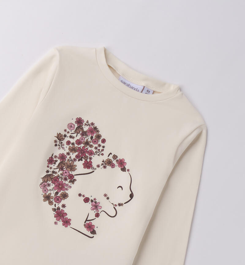 Maglietta bambina con stampa PANNA-0112