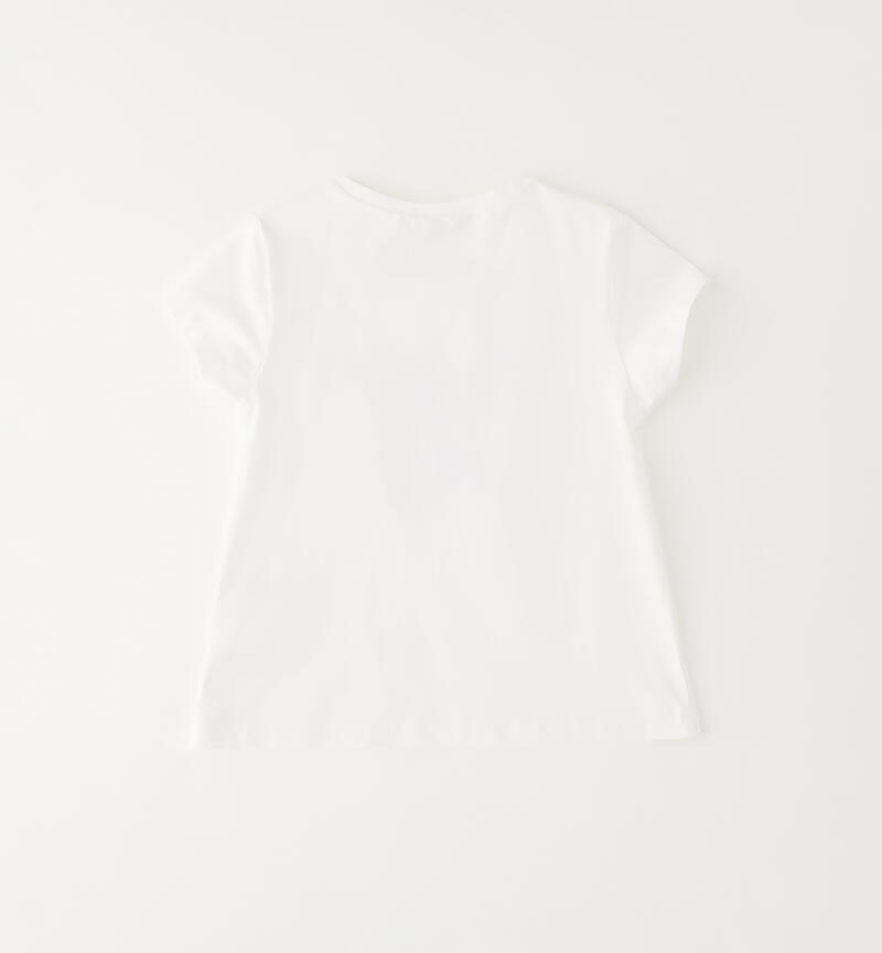 Maglietta bambina con strass BIANCO-0113