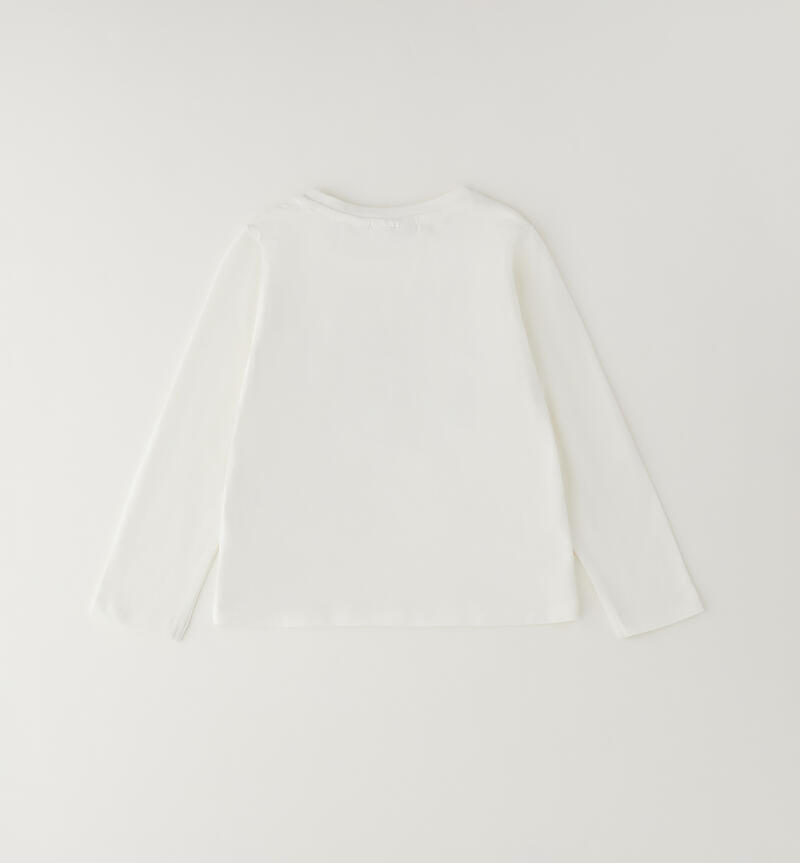 Maglietta bambina di cotone PANNA-0112