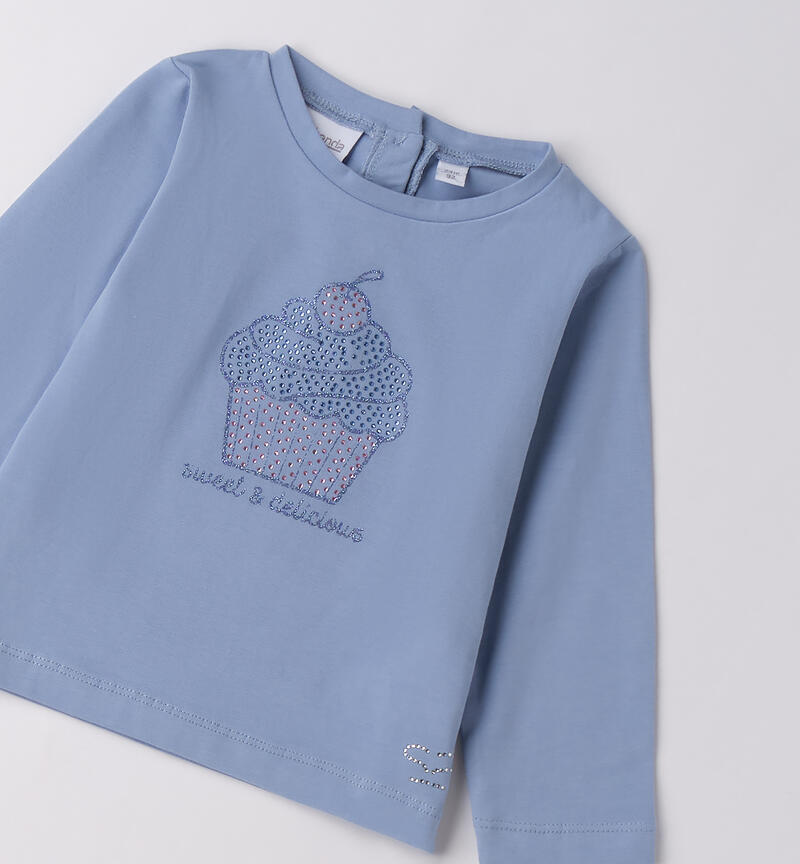 Maglietta bambina girocollo AZZURRO-3814