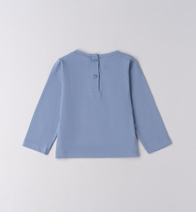 Maglietta bambina girocollo AZZURRO-3814