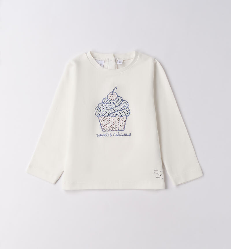 Maglietta bambina girocollo PANNA-0112