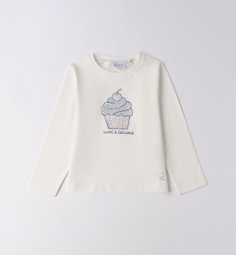 Maglietta bambina girocollo PANNA-0112