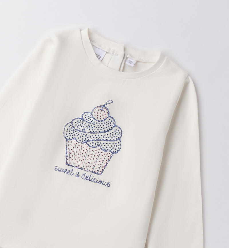 Maglietta bambina girocollo PANNA-0112