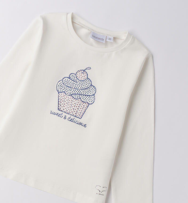 Maglietta bambina girocollo PANNA-0112