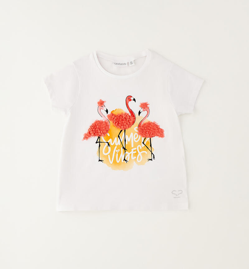 Maglietta bambina maniche corte BIANCO-0113