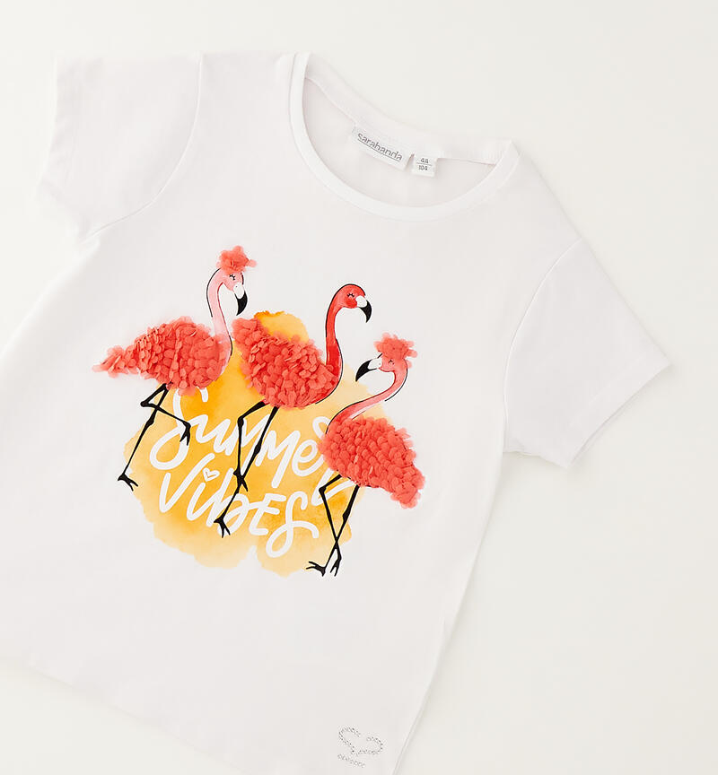 Maglietta bambina maniche corte BIANCO-0113