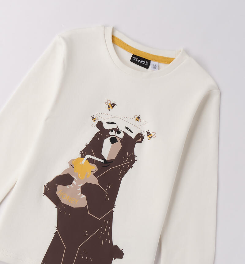 Maglietta bambino con orso PANNA-0112