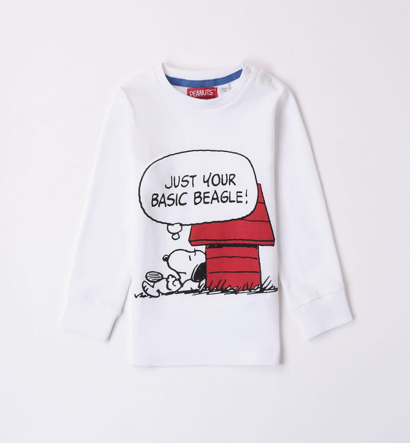 Sarabanda white Snoopy t-shirt for boys from 9 months to 8 years BIANCO-0113