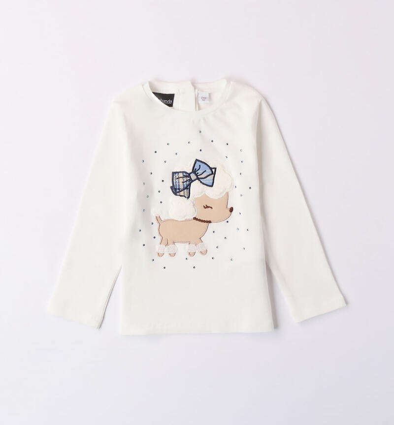Sarabanda puppy t-shirt for girls from 9 months to 8 years PANNA-0112