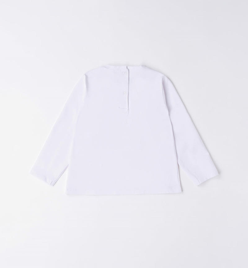 Sarabanda printed T-shirt for girls from 9 months to 8 years BIANCO-0113