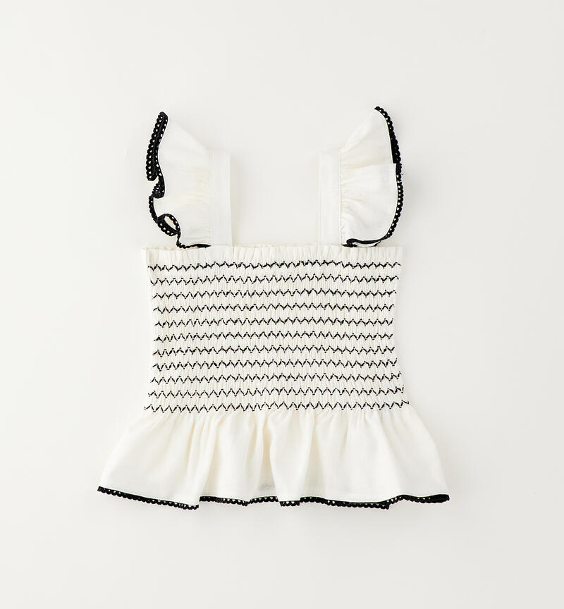 Maglietta con volant bambina LATTE-0115