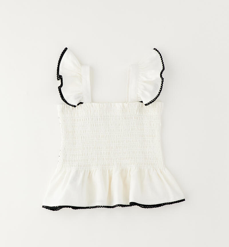 Maglietta con volant bambina LATTE-0115